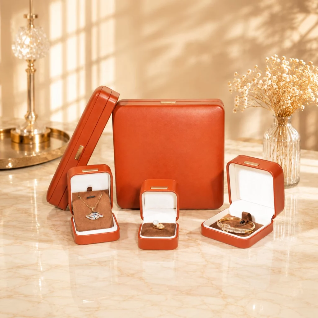Arch-Top PU Leather Jewelry Box - Premium Display & Storage for Rings, Pendants & Bracelets