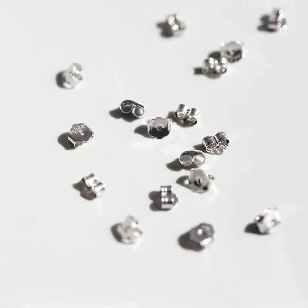 S925 Sterling Silver Earring Studs & Backs - Hypoallergenic Plain Posts for Sensitive Ears, Everyday Jewelry Essentials