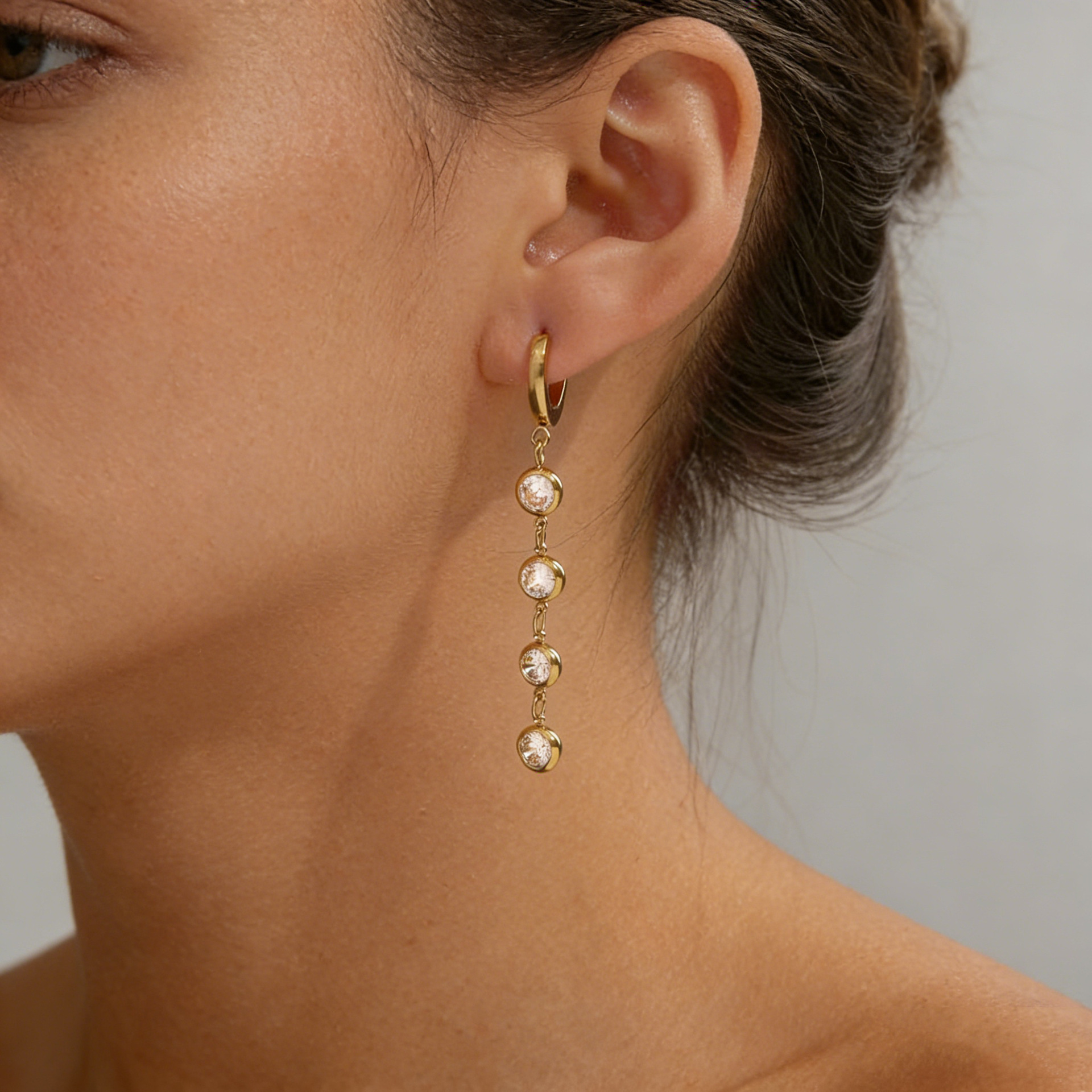 Creative Pave Tassel Drop Earrings