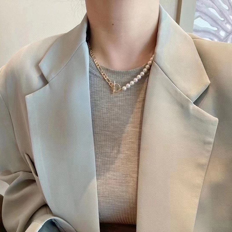 14K Gold Filled Near-Round Freshwater Pearl Necklace with OT Clasp