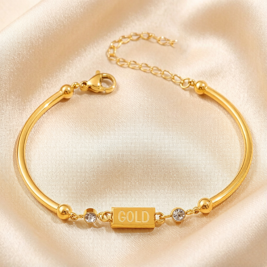 18K Gold Plated Stainless Steel Snake Chain Bracelet - Tarnish Free Waterproof Adjustable Wrist Jewelry for Women