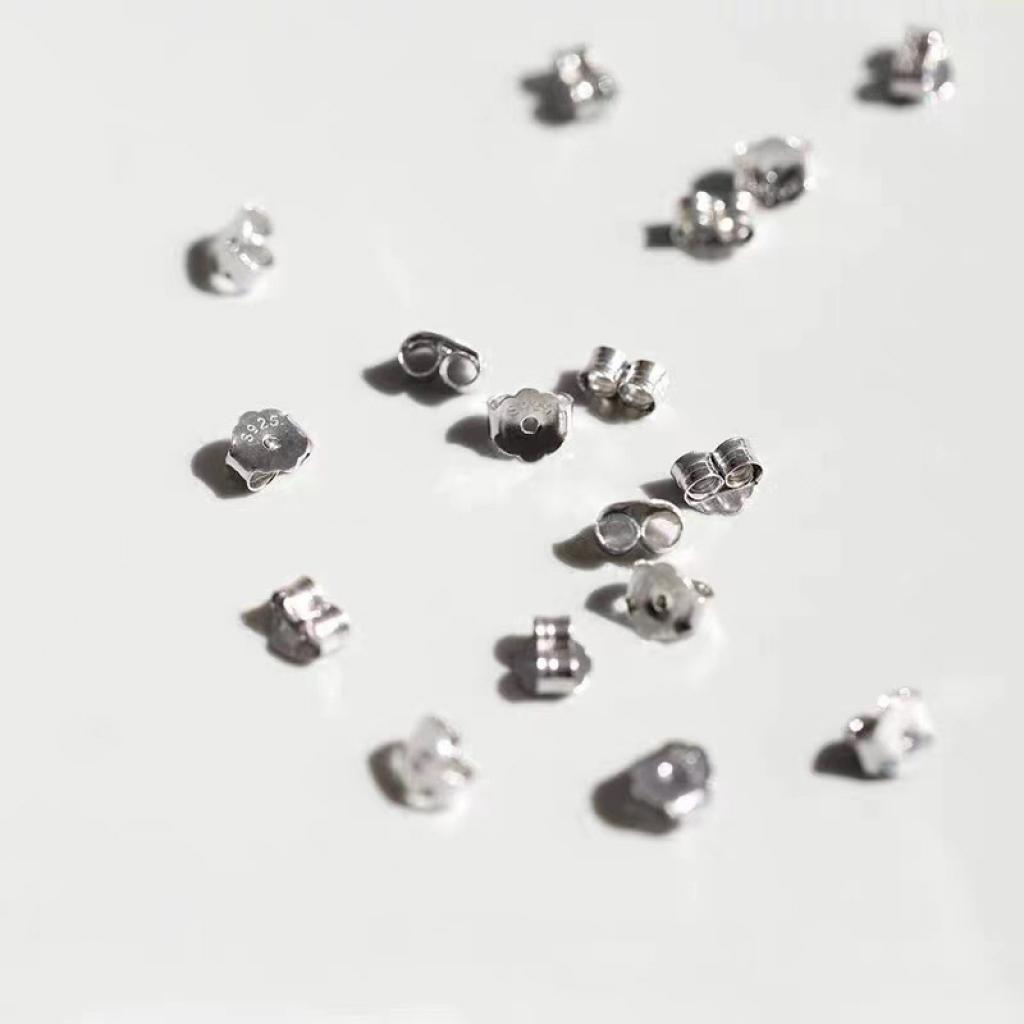 S925 Sterling Silver Earring Studs & Backs - Hypoallergenic Plain Posts for Sensitive Ears, Everyday Jewelry Essentials