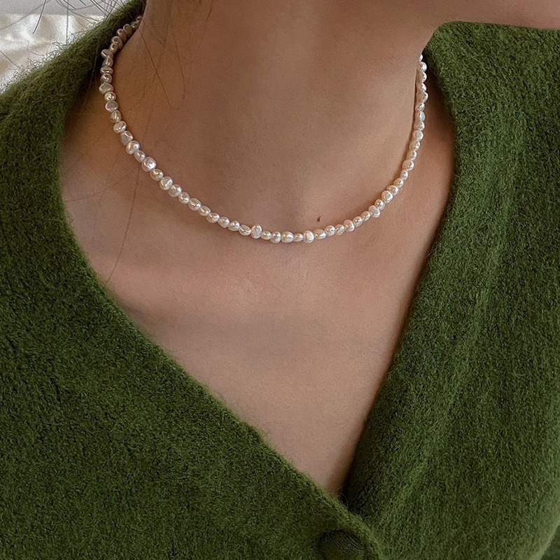 14k Gold Filled Baroque Pearl Necklace & Bracelet Set - Minimalist Summer Jewelry
