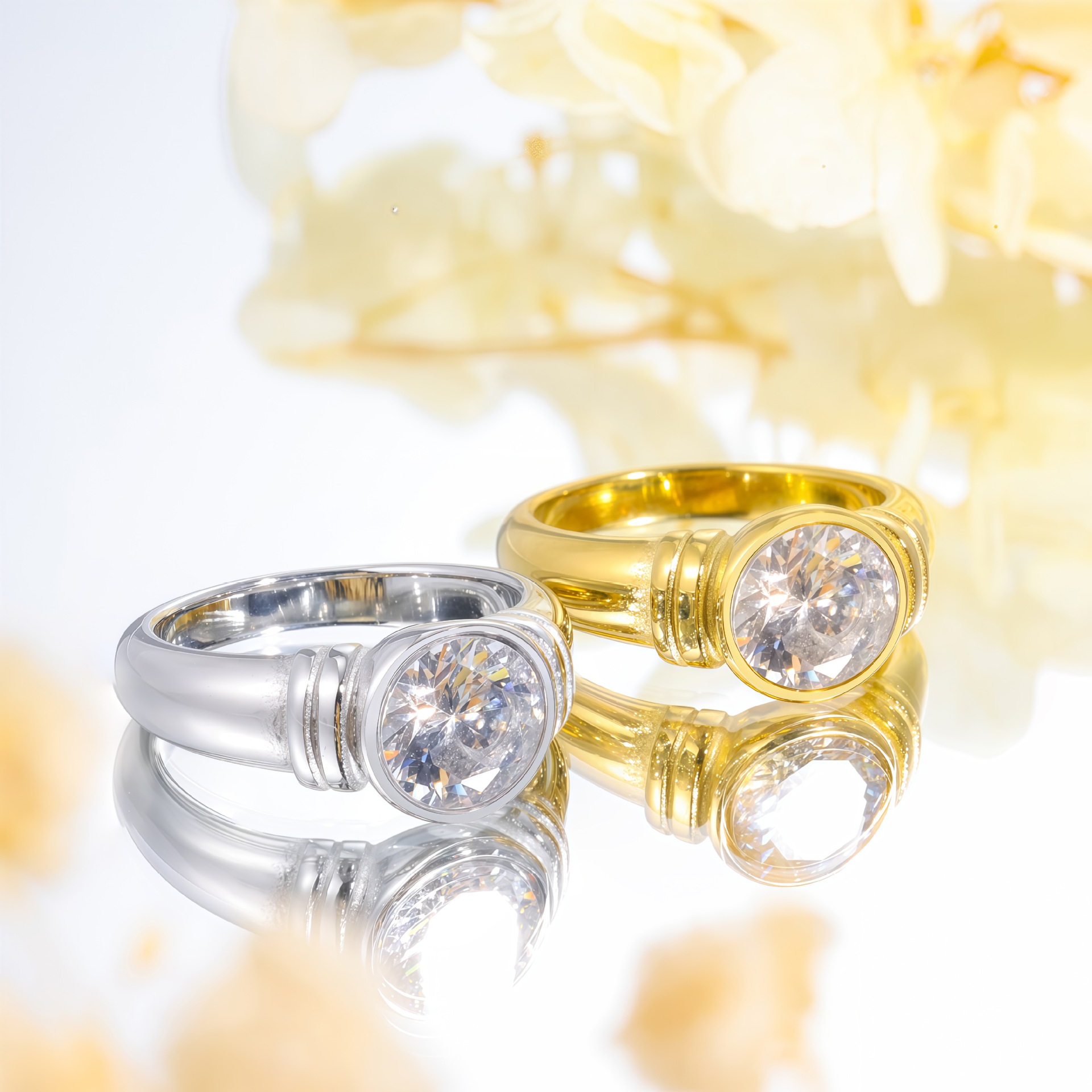 Classic Round Cut Zirconia Ring
