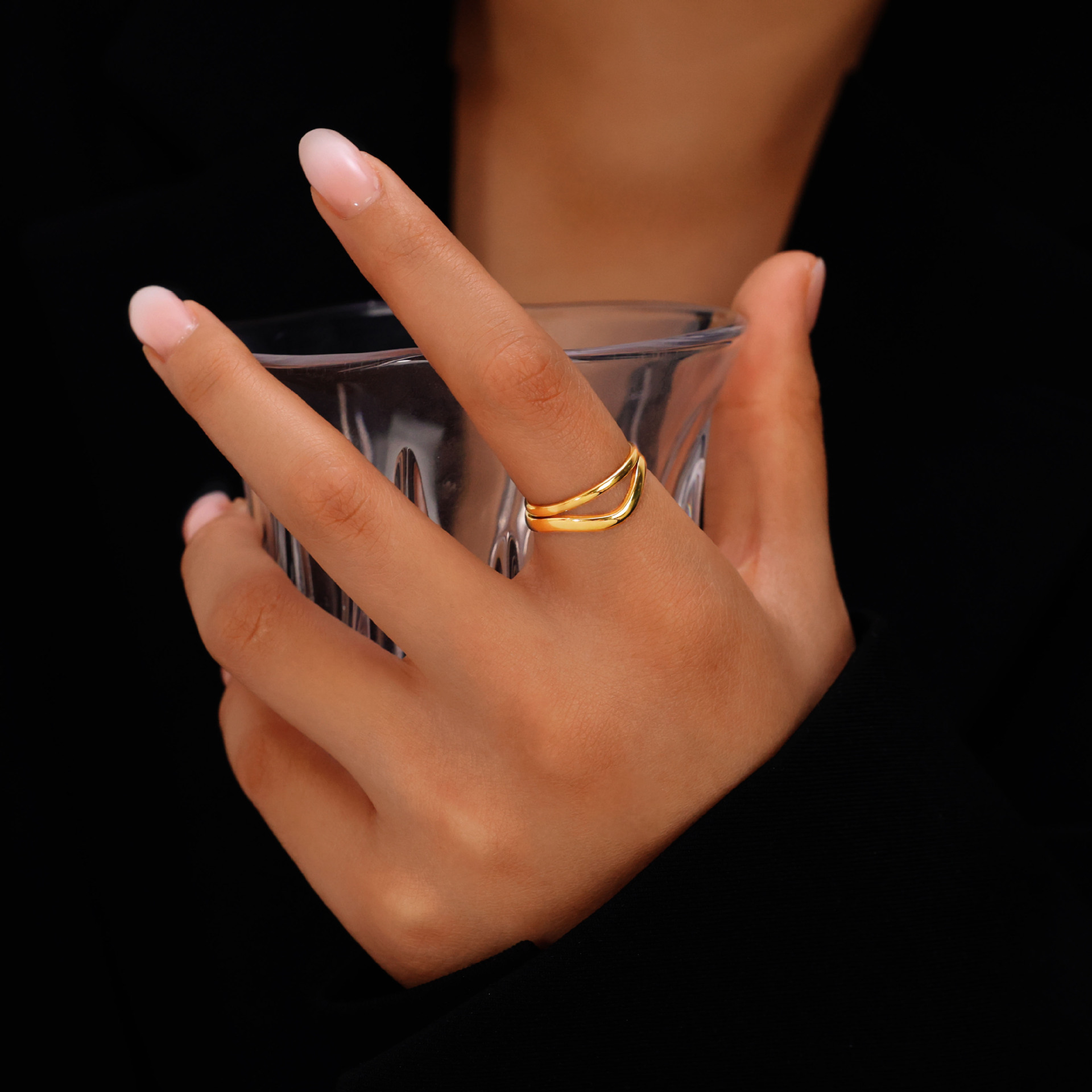 Chic Minimalist Band Ring - Korean-Inspired "Little Fragrance" Style in Gold or Silver Tone Stainless Steel