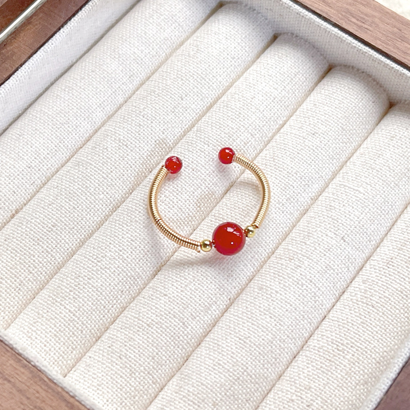 14K Gold Filled Gemstone Rings - Natural Aquamarine, Agate, Tiger Eye, Moonstone & More, Handcrafted Statement Jewelry for Women