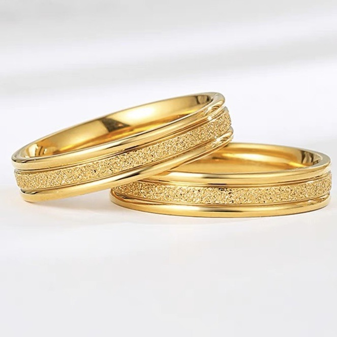 2025 Trendy Matte Finish Ring - Minimalist Titanium Steel Band for Women in Gold, Rose Gold & Silver (US Sizes 5-10)