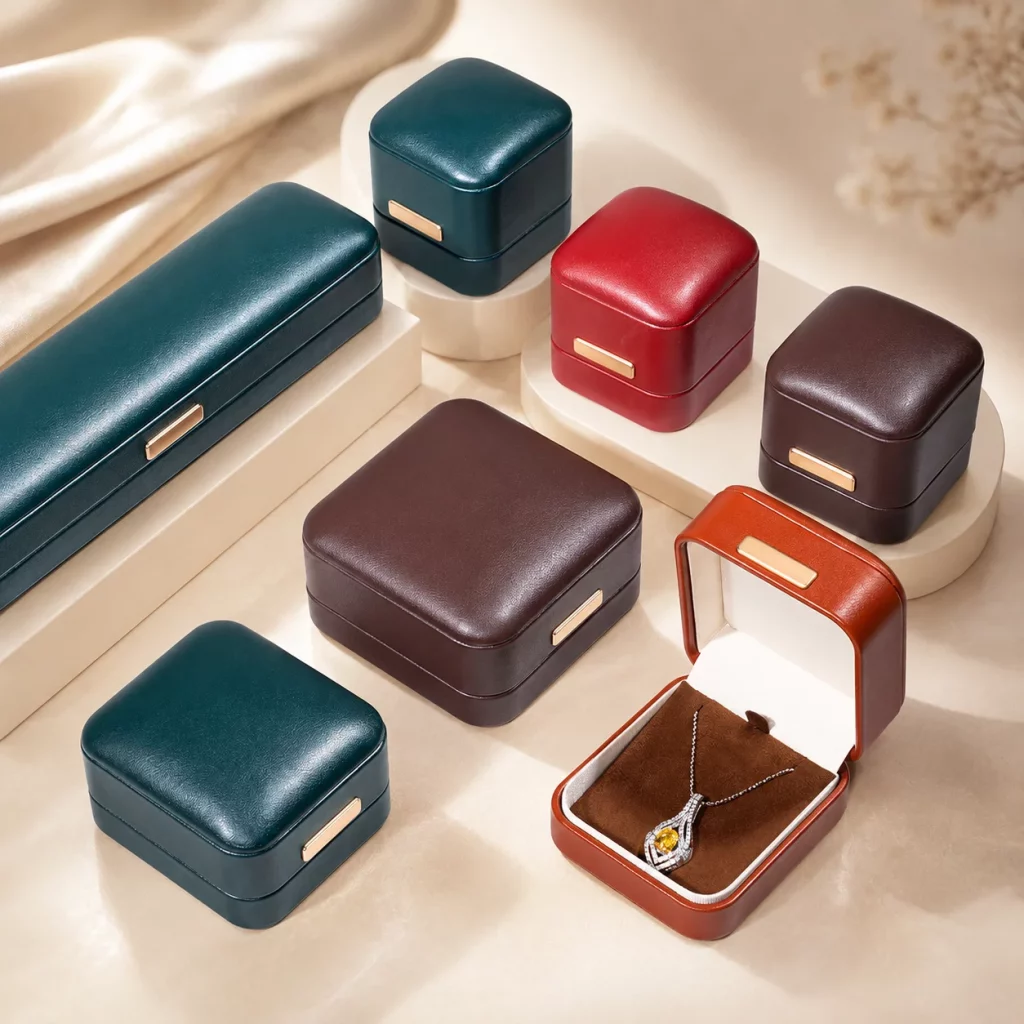 Arch-Top PU Leather Jewelry Box - Premium Display & Storage for Rings, Pendants & Bracelets