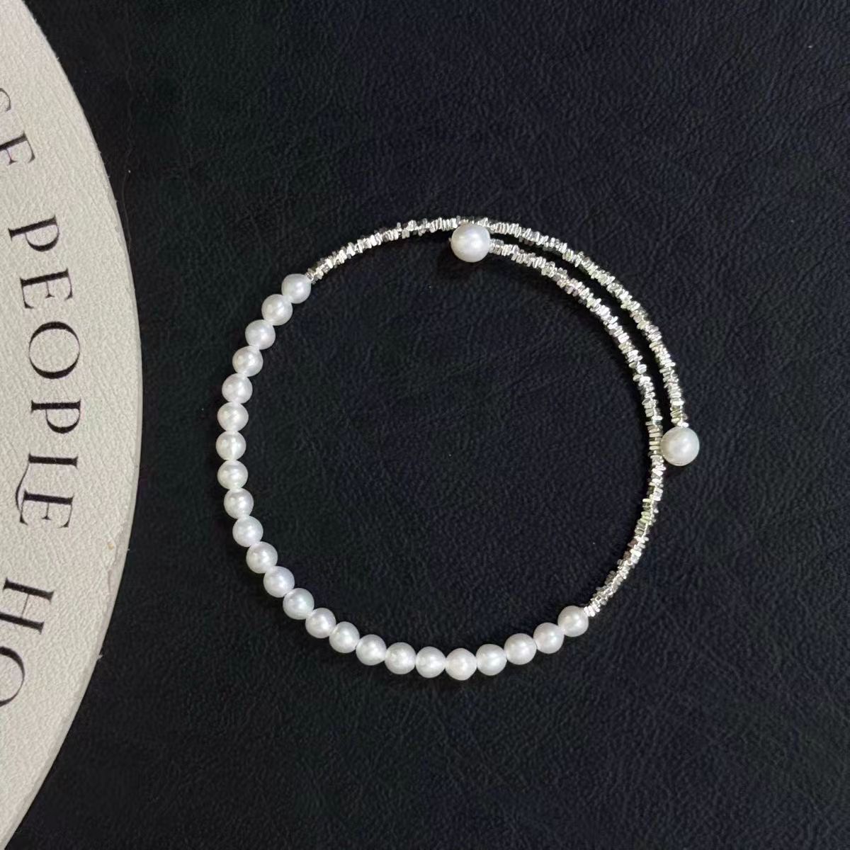 S925 Sterling Silver "Rice Grain" Freshwater Pearl Bracelet