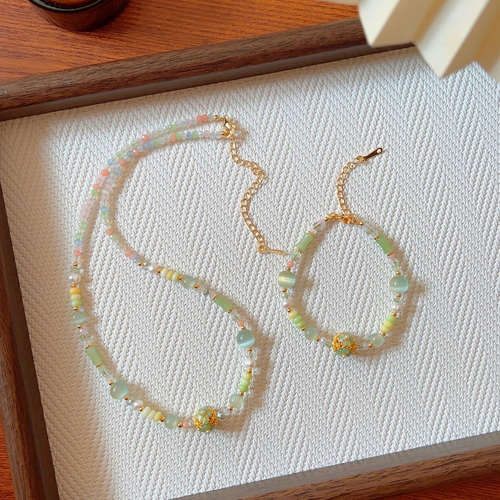 Candy Beaded Necklace & Bracelet Set | Vibrant Summer Jewelry